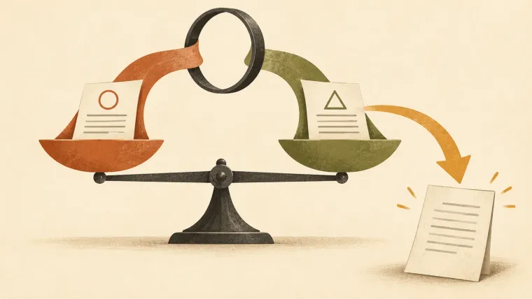 Two explanations examined through a shared inspection loop before a conclusion is revised