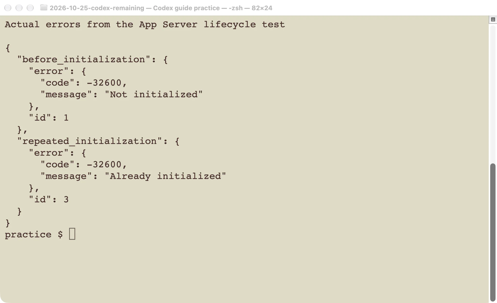 Actual protocol errors from requests sent before initialization and from initializing the same connection twice.