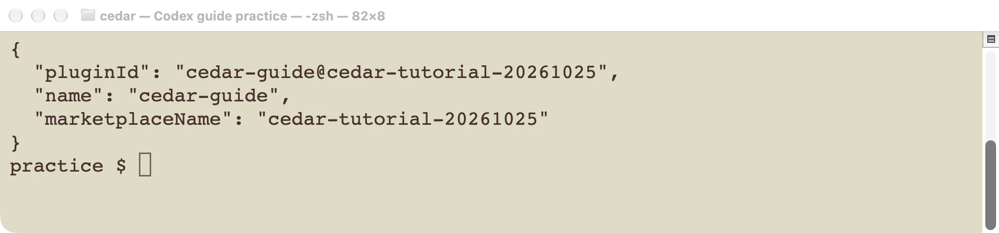 Actual removal result for the Cedar test plugin.