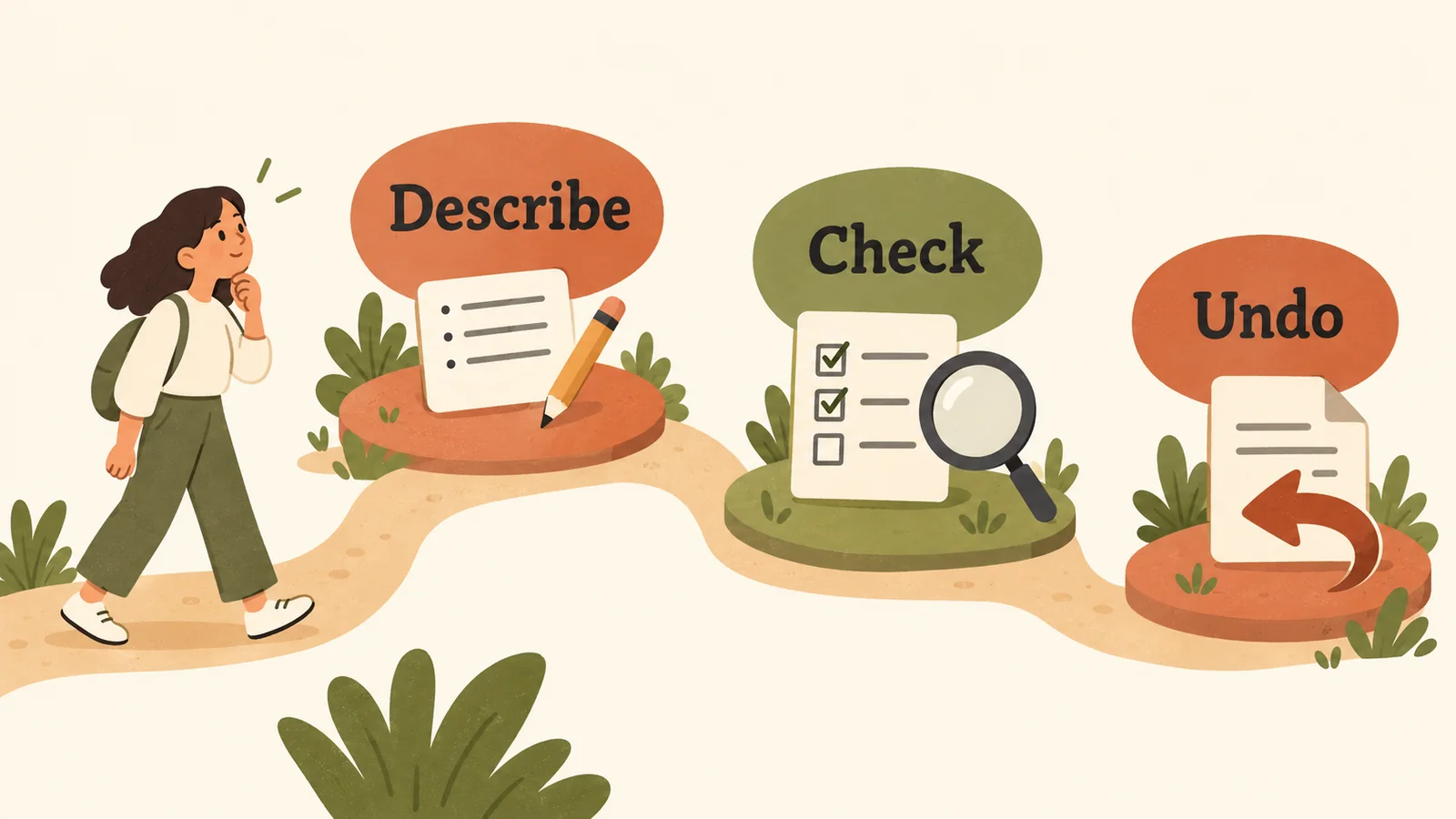 Choose a task whose result you can describe, check, and undo.